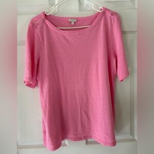 Talbots Pink Short Sleeve Top large